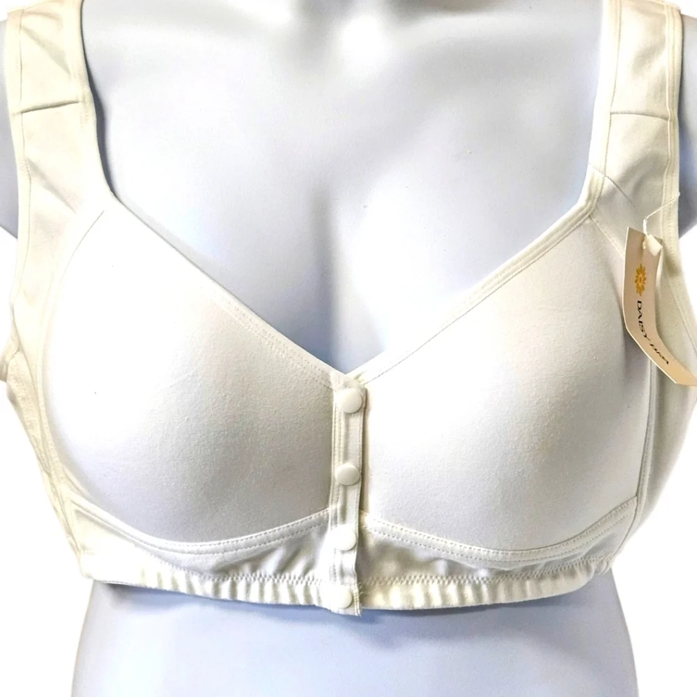 DAISY BRA'S Plus Size all day comfort 3X ultra soft 3 front button snap closure